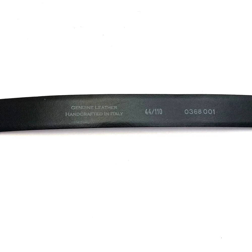 Black Italian Leather Belt Mens 44, 1-1/8